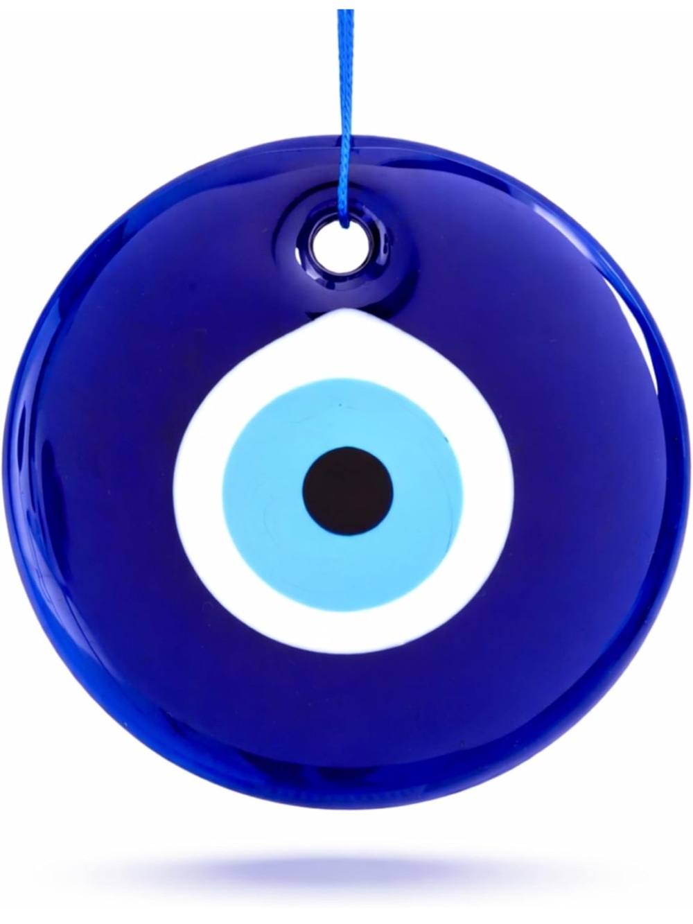 5" Glass Blue Evil Eye Wall Hanging Ornament Decor - Home Protection Charm